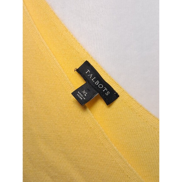 NEW Talbots Sweater Vest Yellow Cotton Rayon Slight Dolman Sleeve Size XL - Picture 2 of 7
